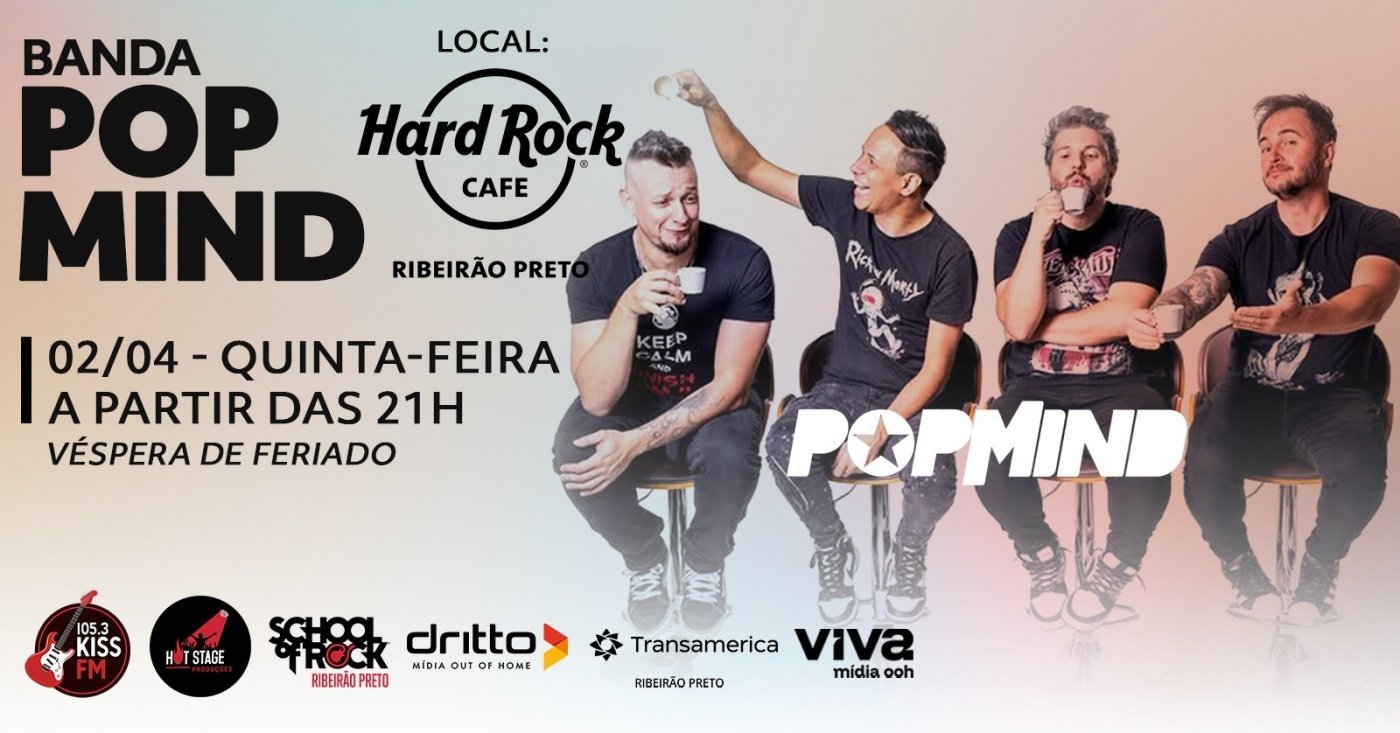 POPMIND – Hits do Pop Rock no Hard Rock Cafe