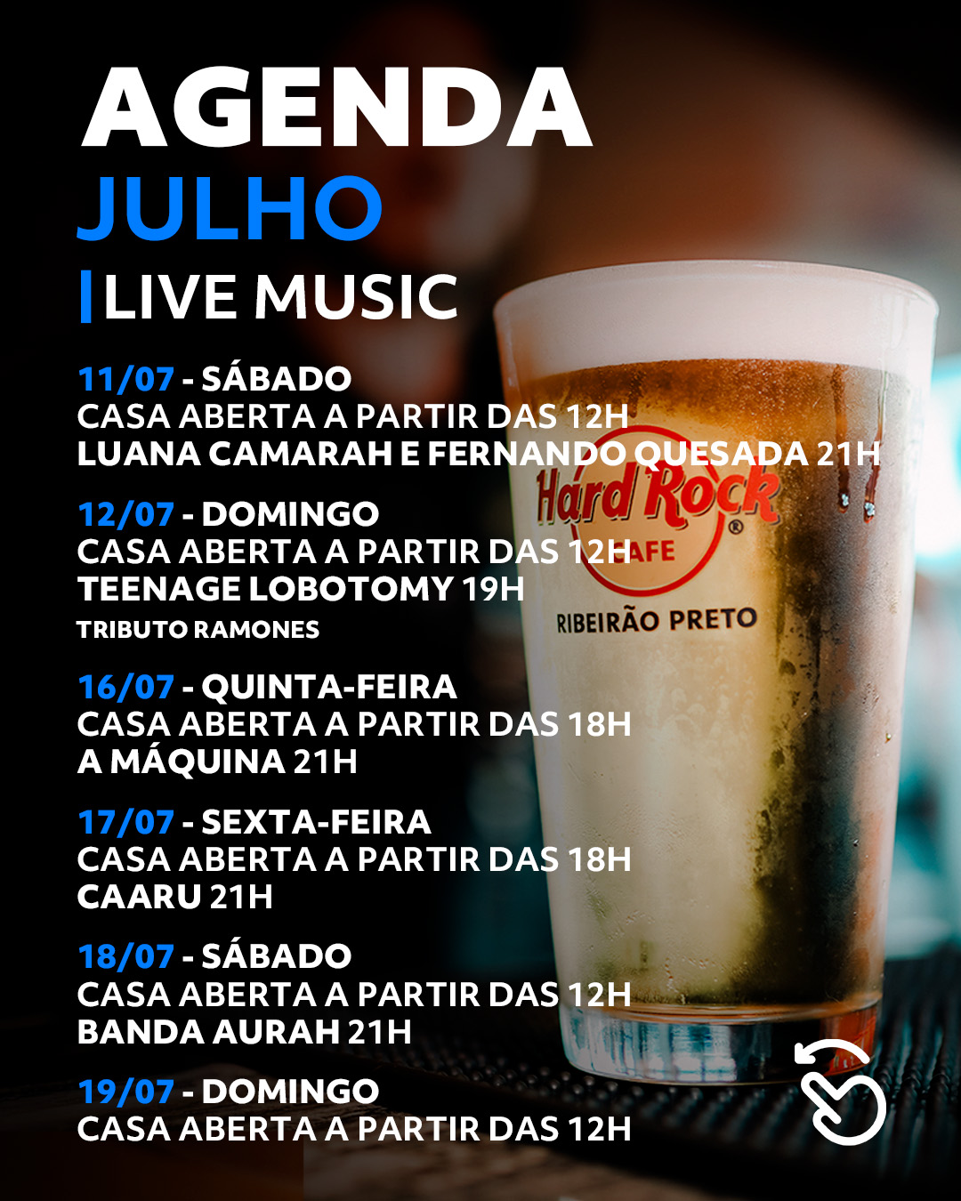 Agenda Julho - HardRock